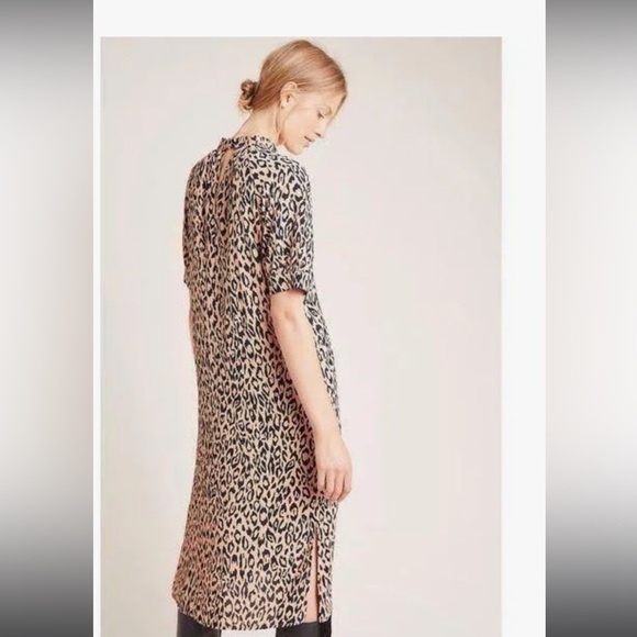 Anthropologie Leopard McKenzie Mock Neck Tunic Dress Small - Picture 4 of 6